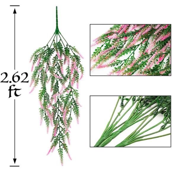 6Pcs (Each 30.7'')Artificial Lavender Bouquet Fake Hanging Vines Plants for Door - Picture 5 of 7